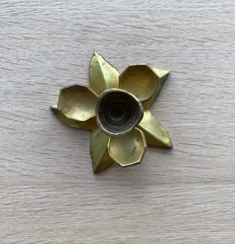 Bougeoir fleur en laiton – vintage