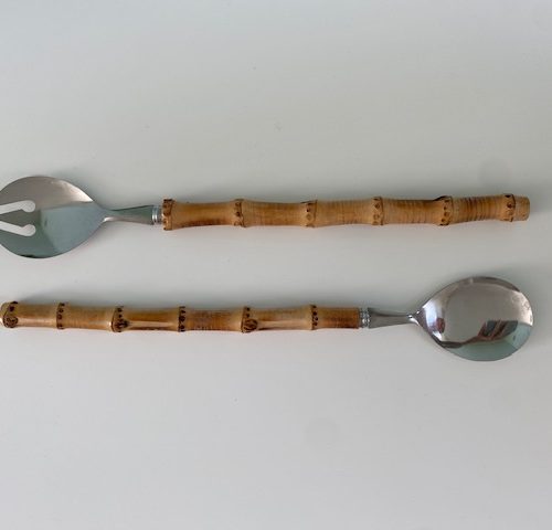 Set de couverts à salade en bambou – Années 1960/70