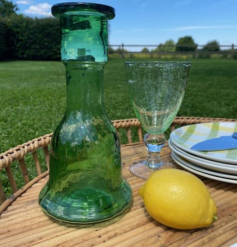 Vase bouteille en verre soufflé