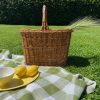 Panier en osier tressé rectangulaire haut