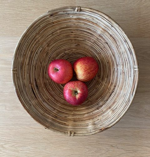 Corbeille à fruits en rotin – 1960/70