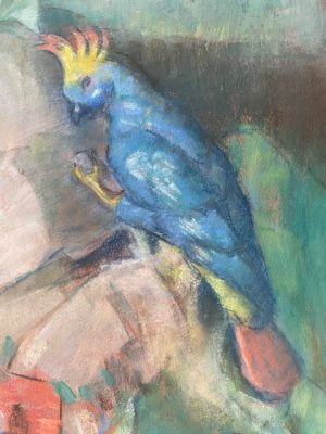 Petite fille au perroquet - pastel de Marie Ingels Pauwaert - Image 4