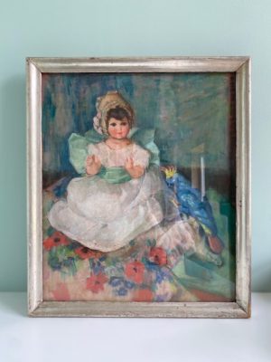 Petite fille au perroquet - pastel de Marie Ingels Pauwaert - Image 5