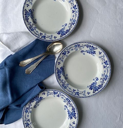 Trois assiettes creuses « Rosa » – Boch Frères – circa 1900