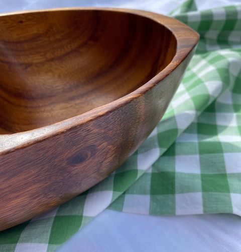 Plat creux en bois à 2 compartiments