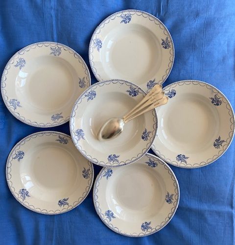 Série de 6 assiettes creuses Céranord Saint-Amand